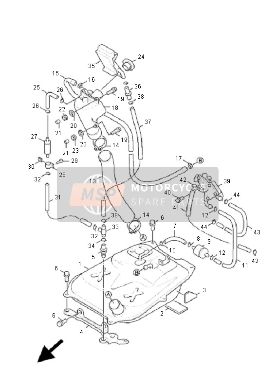 5MLF41150000, Support 1,  Reserv A, Yamaha, 1